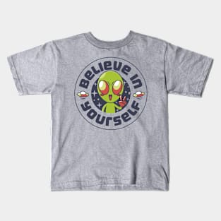 Believe In Yourself Alien by Tobe Fonseca Kids T-Shirt